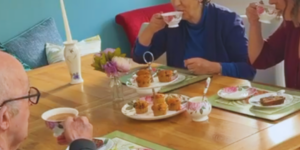 Ciara Turley with her Mother and Father enjoying a cup of tea
