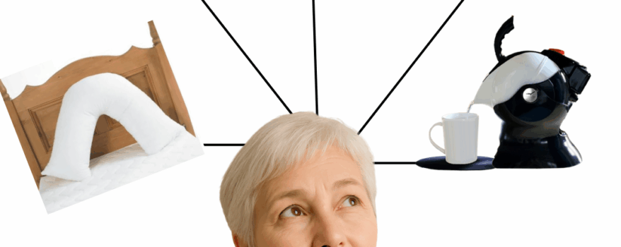 Elderly woman thinking about the perfect gift